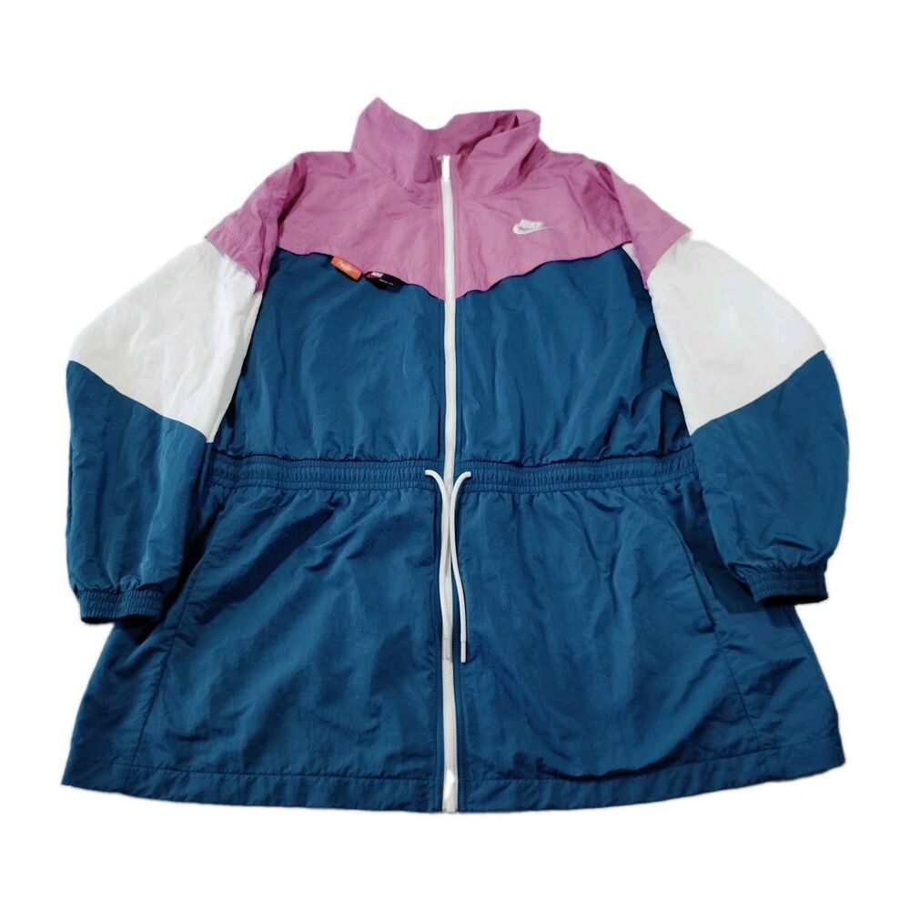 Nike Icon Clash Track Windbreaker Jacket Women M Blue Pink Vintage 90s Style